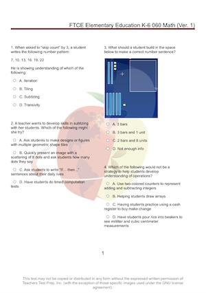 FTCE Elementary Education Practice Test