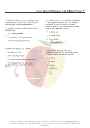 Praxis Science (5435) Practice Test